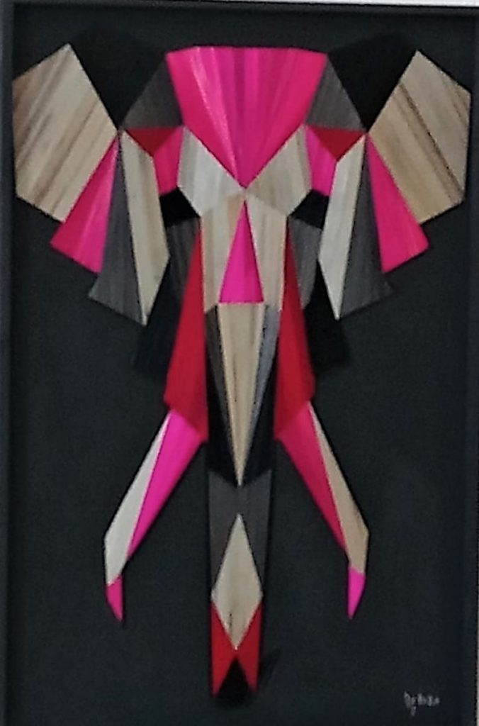 tableau marqueterie de paille