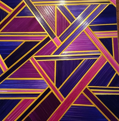 tableau marqueterie de paille