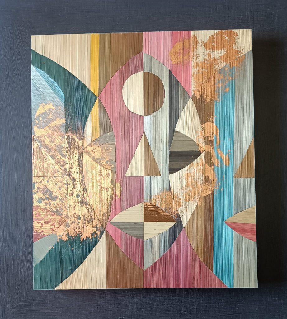 tableau marqueterie de paille