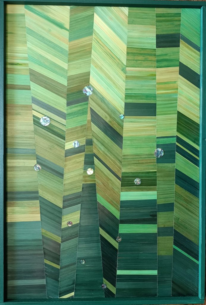 tableau marqueterie de paille