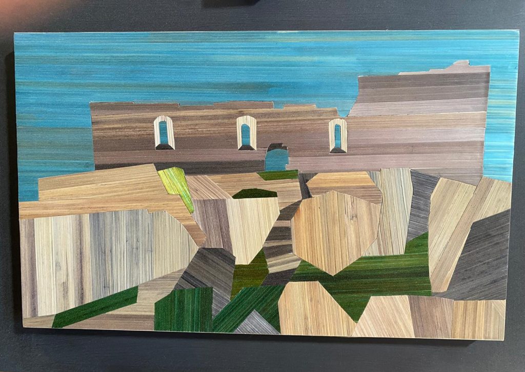 tableau marqueterie de paille