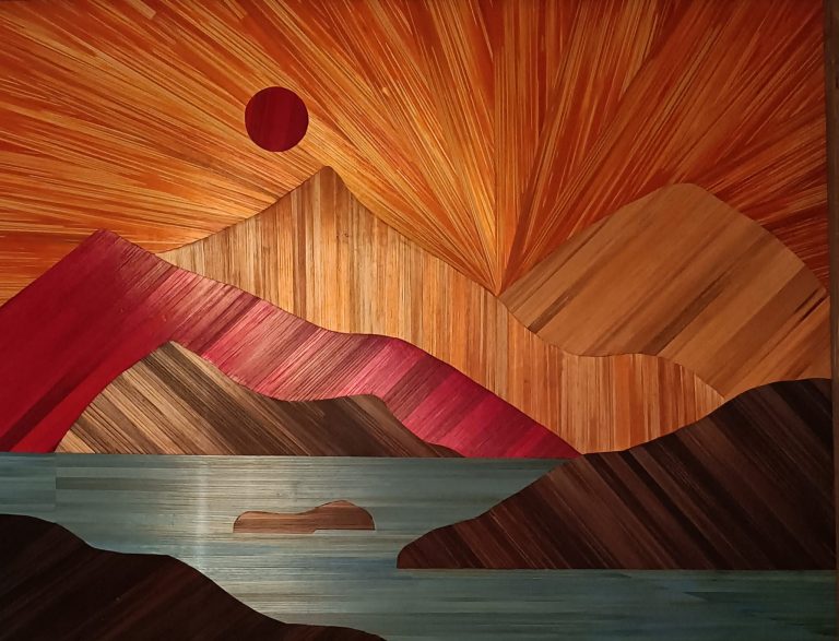 tableau marqueterie de paille