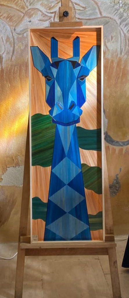 tableau marqueterie de paille