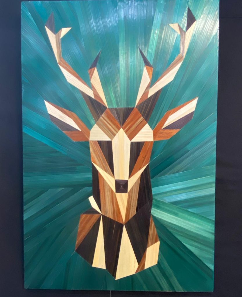 tableau marqueterie de paille