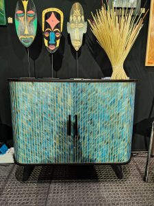 Meuble marqueterie de paille